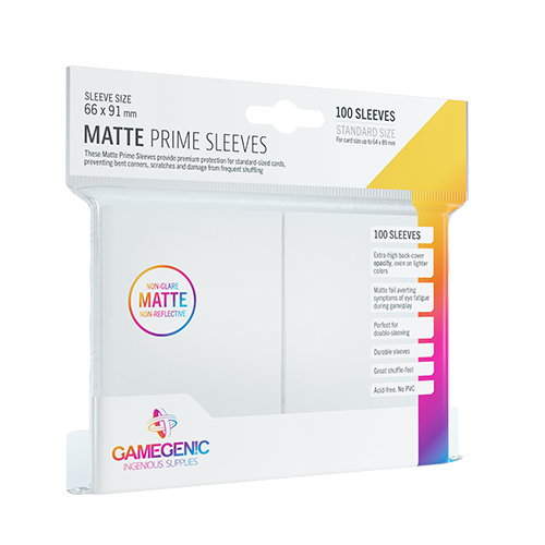 Gamegenic GG1029 Matte Prime Sleeves White | Grognard Games