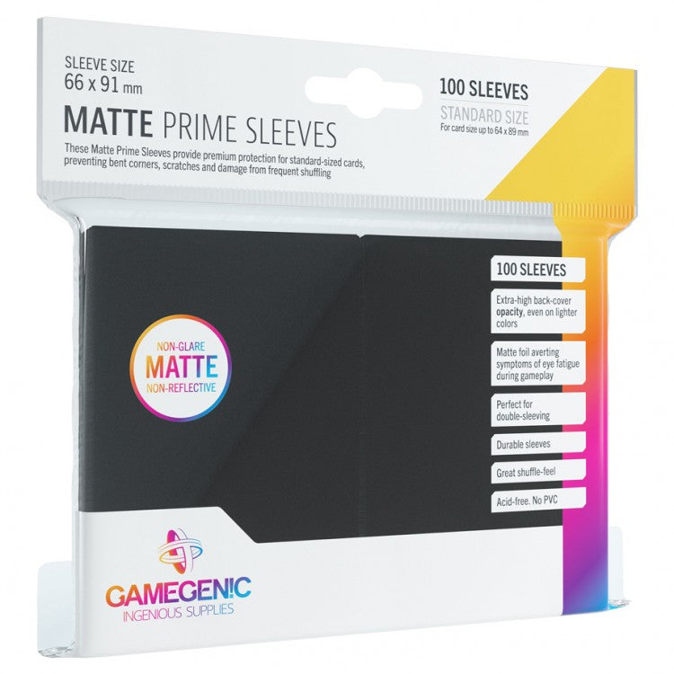 Gamegenic GG1030 Matte Prime Sleeves Black | Grognard Games