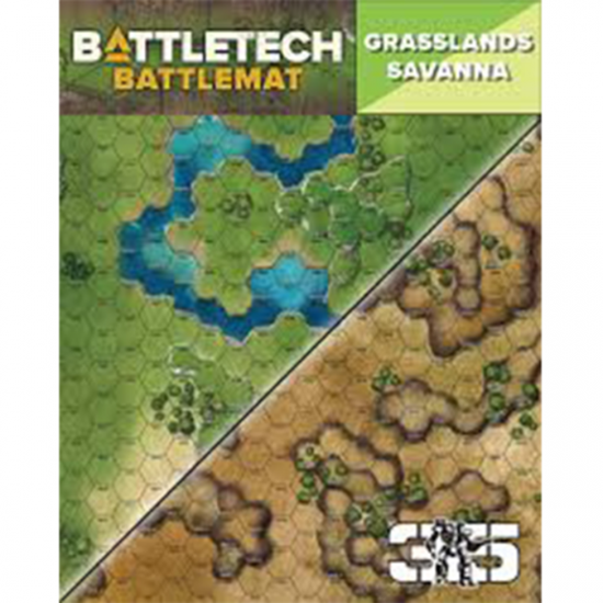Battletech CAT35800D Battlemat Grassland Savannah | Grognard Games