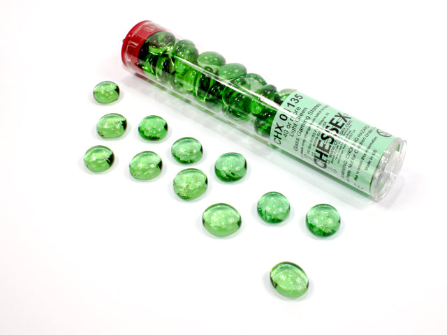 CHX01135 Translucent Light Green Glass Gaming Stones | Grognard Games