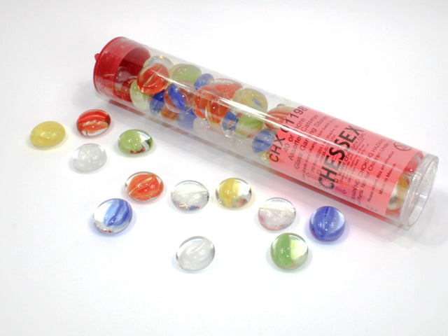 CHX01198 Catseye Assorted Colors Glass Gaming Stones | Grognard Games