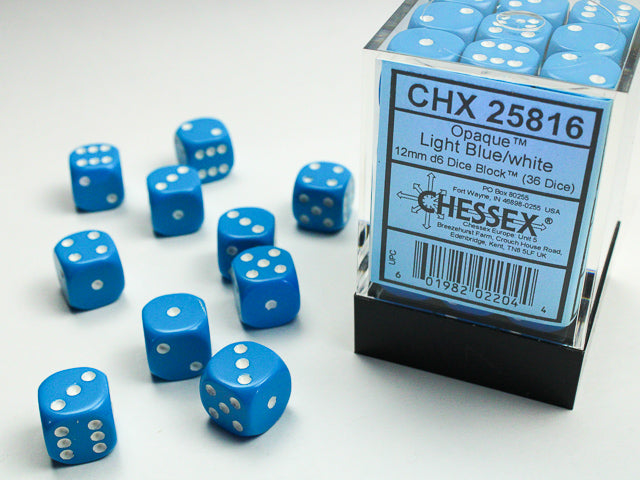 CHX25816 Opaque Light Blue/white 12mm (36) | Grognard Games