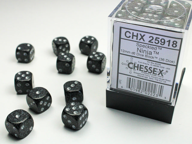 CHX25918 Speckled Ninja 12mm (36) | Grognard Games