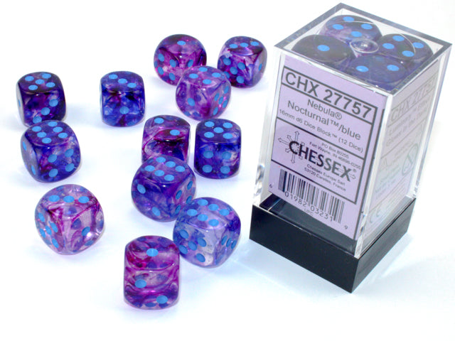 CHX27757 Nebula Nocturnal/blue 16mm (12) | Grognard Games