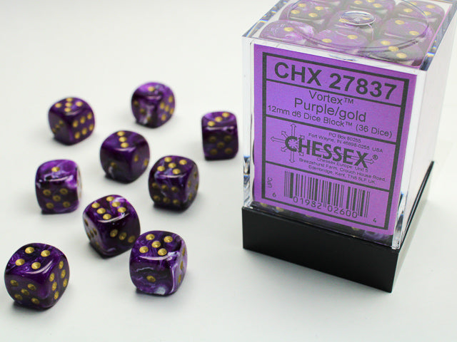 CHX27837 Vortex Purple/gold 12mm (36) | Grognard Games