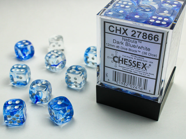 CHX27866 Nebula Dark Blue/white 12mm (36) | Grognard Games