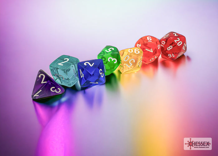CHX23099 Prism Translucent GM & Beginner Player Polyhedral 7-Die Set | Grognard Games