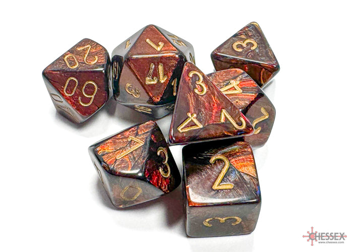 CHX27419 Blue Blood/Gold Polyhedral 7-die set | Grognard Games