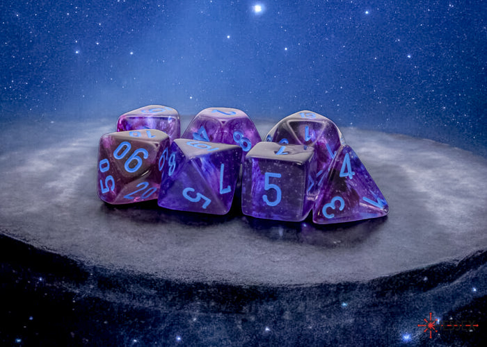 CHX 22547 Nebula Nocturnal/blue Luminary Mega-hedral 7-Die Set | Grognard Games