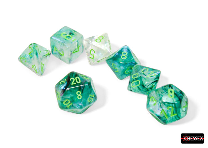 CHX27595 Borealis Kelp/Light Green Luminary - Polyhedral 7-Die Set | Grognard Games