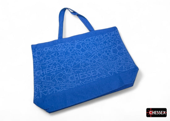 "Too Many Dice" Large Flat bottom Tote Bag (blue) | Grognard Games