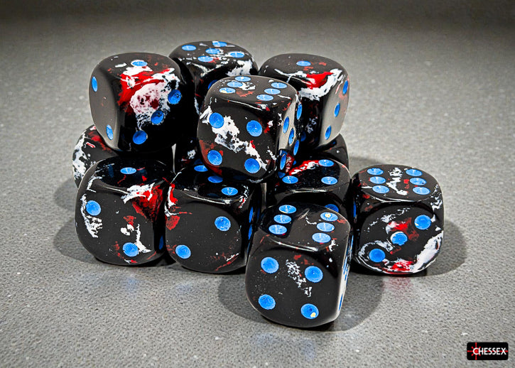 Brush Dark Side/blue 16mm d6 Dice Block (12 dice) | Grognard Games