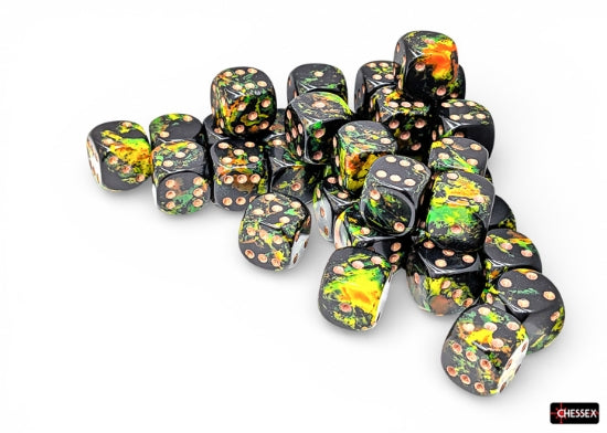 CHX24805 Brush Deep Forest/Gold D6 Set | Grognard Games