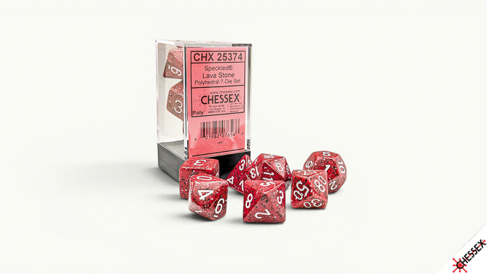Chessex Speckled Lava Stone Polyhedral 7-Dice Set | Grognard Games