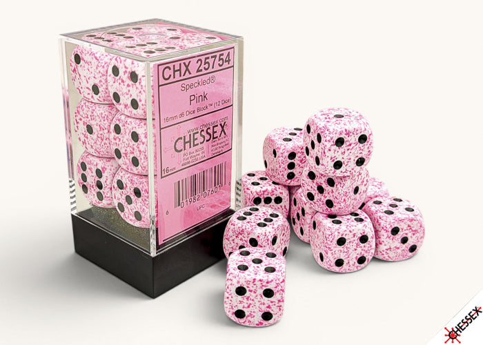 CHX25754 Speckled Pink 16mm (12) | Grognard Games