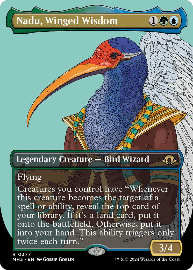 Nadu, Winged Wisdom (Borderless) [Modern Horizons 3] | Grognard Games