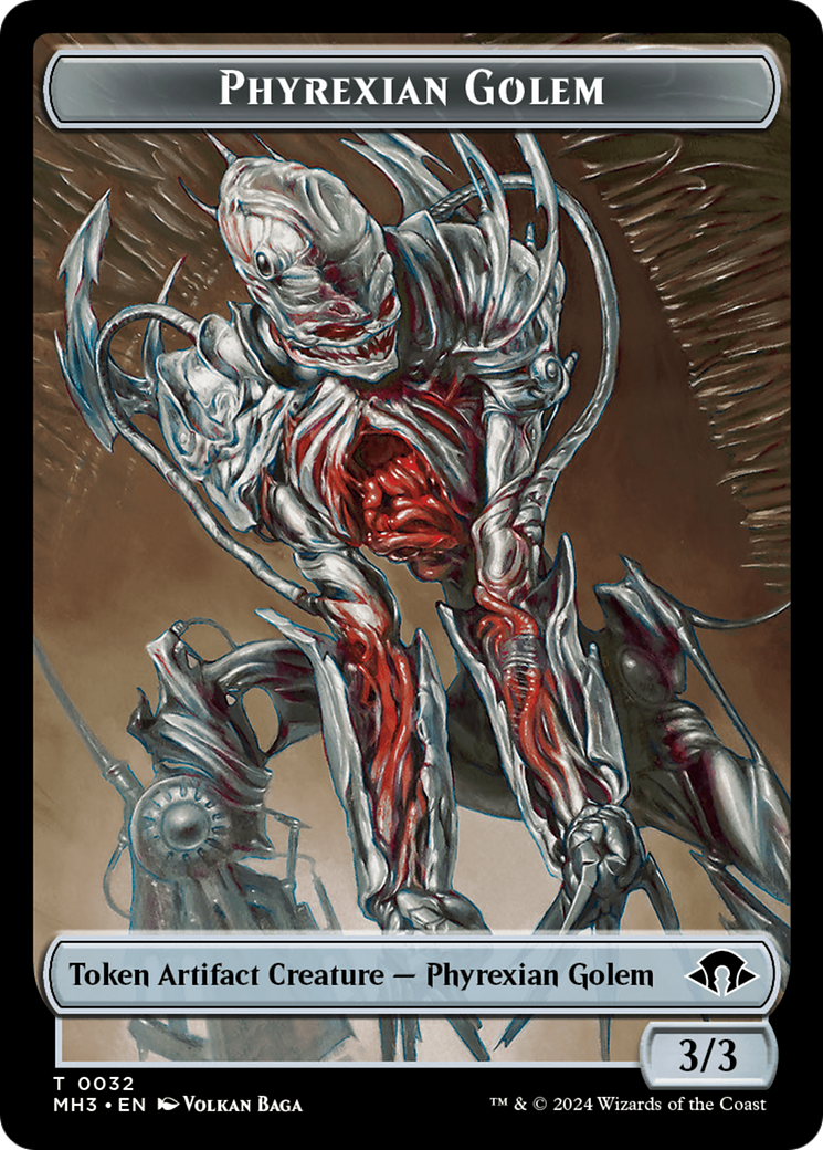 Phyrexian Golem // Energy Reserve Double-Sided Token [Modern Horizons 3 Tokens] | Grognard Games