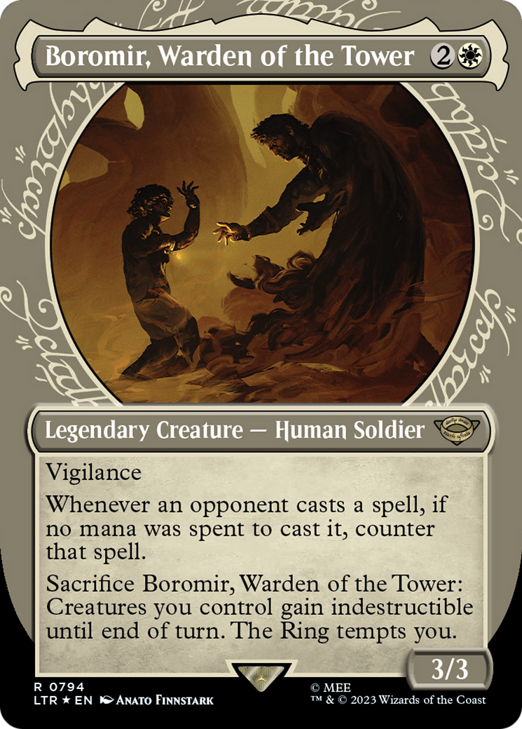 Boromir, Warden of the Tower (Showcase) (Surge Foil) [The Lord of the Rings: Tales of Middle-Earth] | Grognard Games