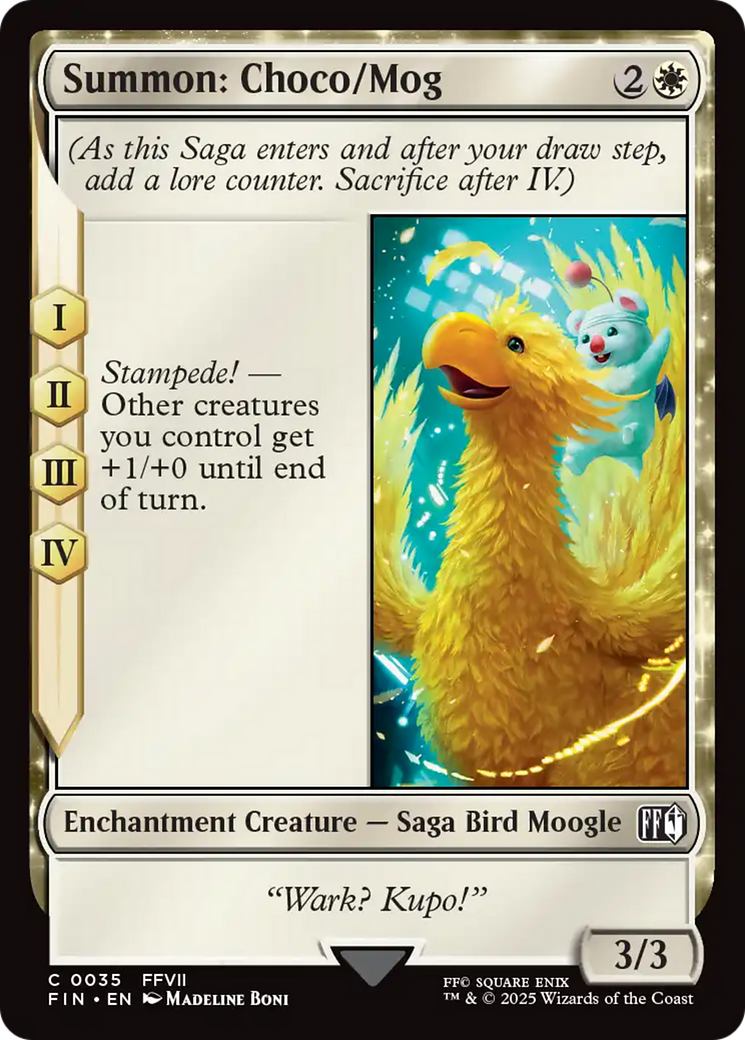 Summon: Choco/Mog (FIN-035) - FINAL FANTASY: (enchantment) Foil | Grognard Games