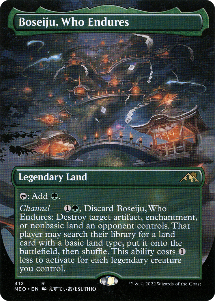 Boseiju, Who Endures (Borderless Alternate Art) [Kamigawa: Neon Dynasty] | Grognard Games