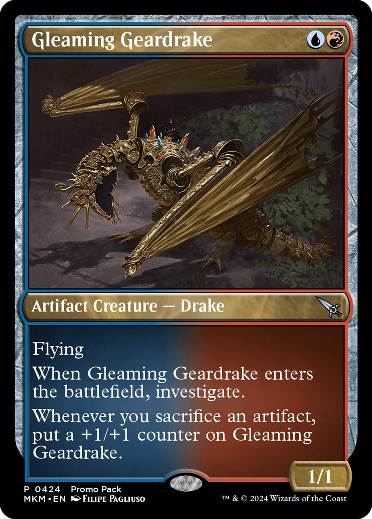 Gleaming Geardrake (PPMKM-424) - Murders at Karlov Manor Foil | Grognard Games