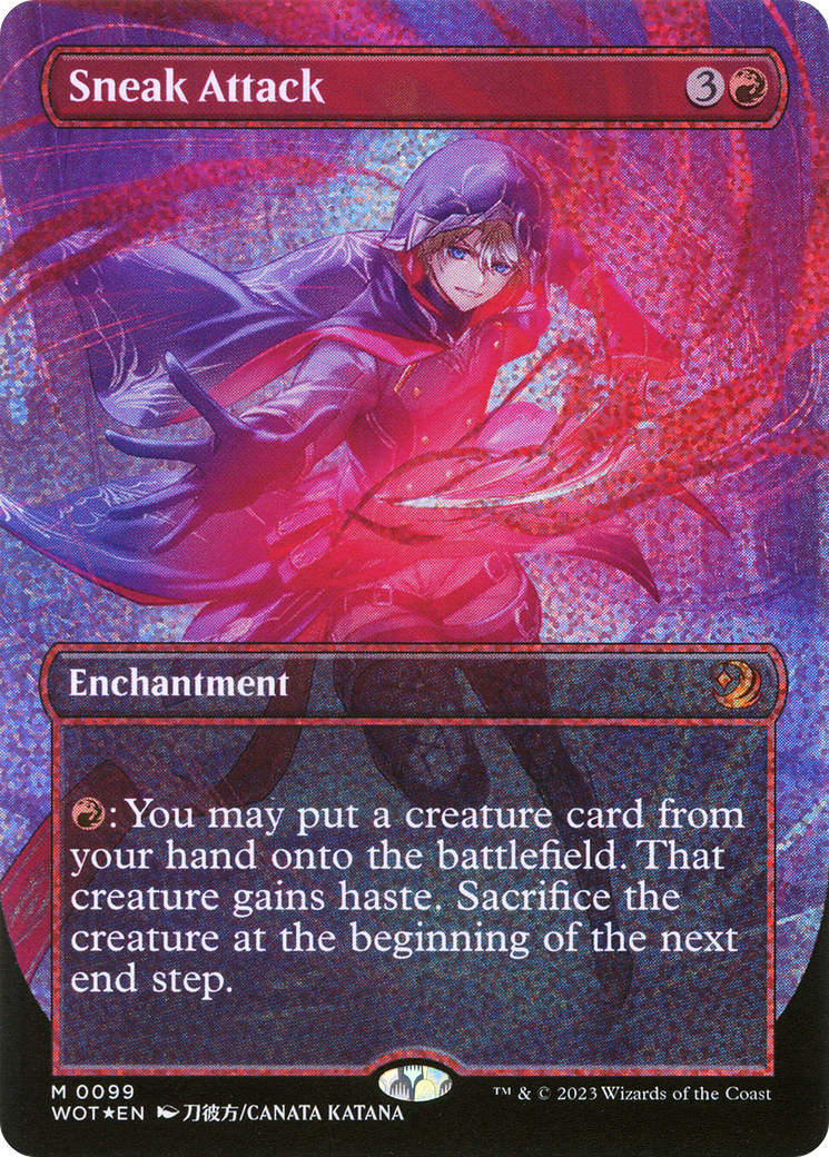 Sneak Attack (Anime Borderless) (Confetti Foil) [Wilds of Eldraine: Enchanting Tales] | Grognard Games
