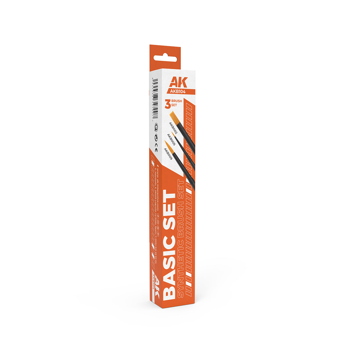 AK Interactive Basic Brushes Set (3 Brushes) | Grognard Games