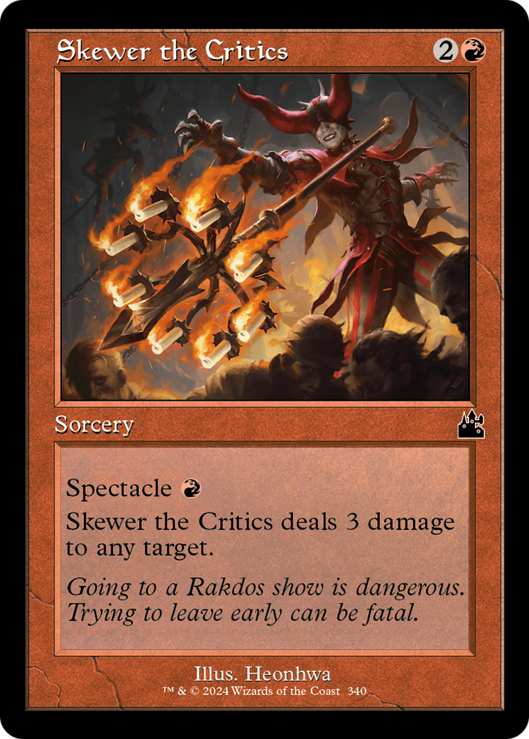 Skewer the Critics (Retro Frame) [Ravnica Remastered] | Grognard Games
