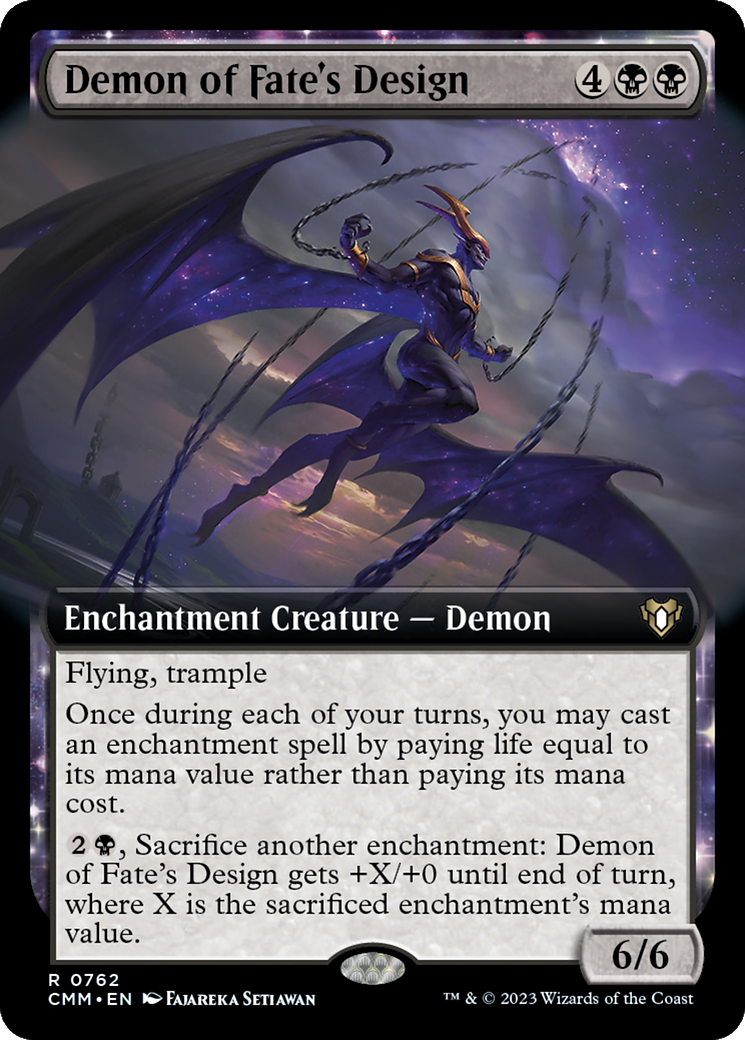 Demon of Fate's Design (Extended Art) [Commander Masters] | Grognard Games