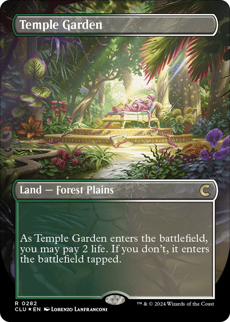 Temple Garden (Borderless) [Ravnica: Clue Edition] | Grognard Games