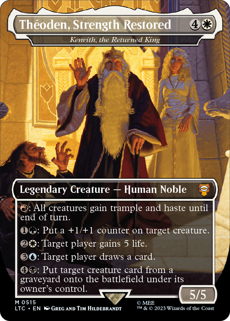 Theoden, Strength Restored - Kenrith, the Returned King (Borderless) [The Lord of the Rings: Tales of Middle-Earth Commander] | Grognard Games