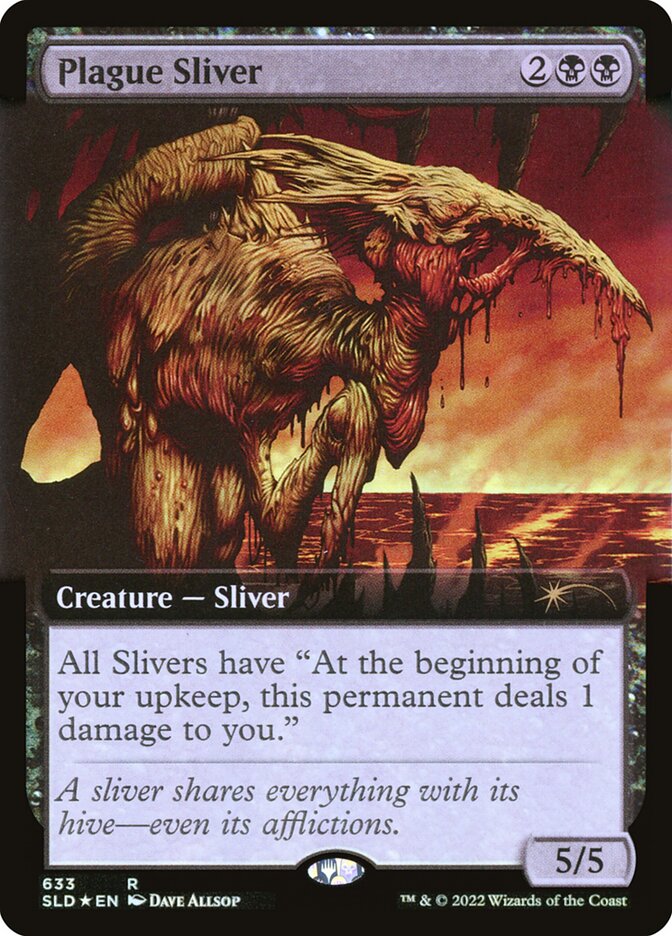 Plague Sliver (Extended Art) (Step-and-Compleat Foil) [Secret Lair Drop Promos] | Grognard Games