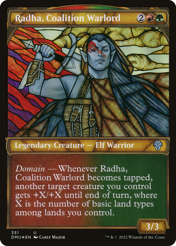 Radha, Coalition Warlord (Showcase Textured) [Dominaria United] | Grognard Games