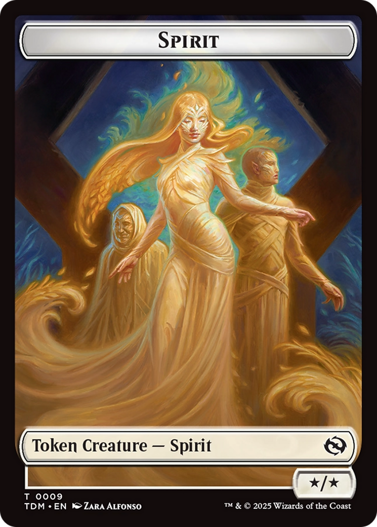 Spirit (0008) // Spirit (0009) Double-Sided Token [Tarkir: Dragonstorm Tokens] | Grognard Games