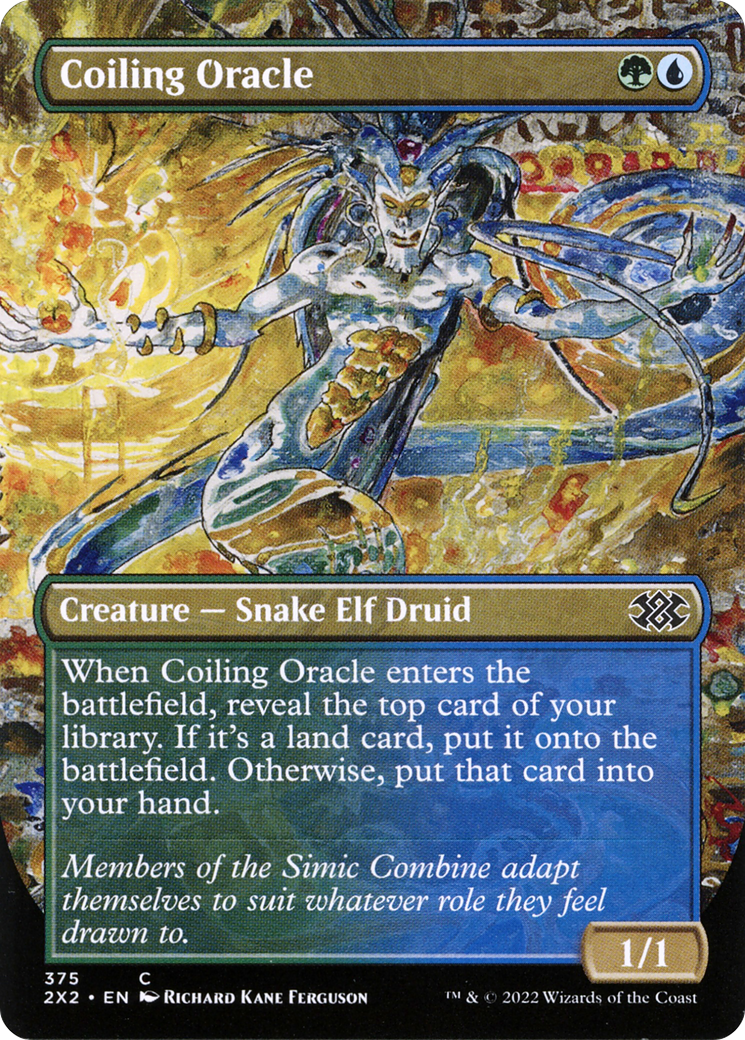 Coiling Oracle (Borderless Alternate Art) [Double Masters 2022] | Grognard Games