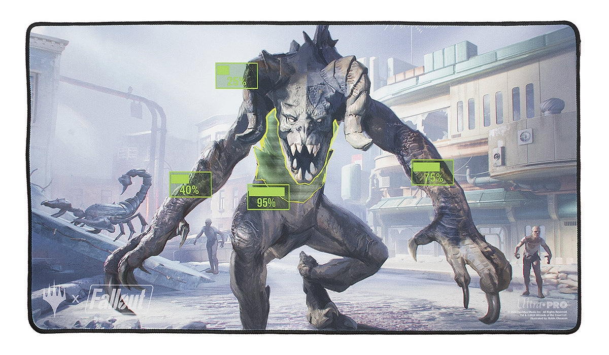 V.A.T.S. Fallout Black Stitched Playmat - Magic: The Gathering (Pre-order) | Grognard Games