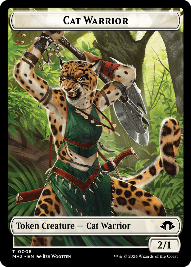 Cat Warrior Token [Modern Horizons 3 Tokens] | Grognard Games