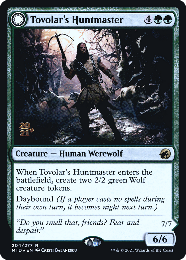 Tovolar's Huntmaster // Tovolar's Packleader [Innistrad: Midnight Hunt Prerelease Promos] | Grognard Games