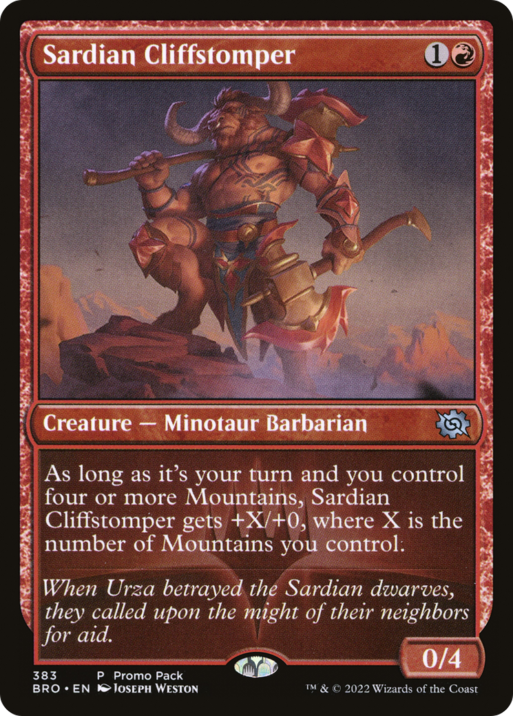 Sardian Cliffstomper (Promo Pack) [The Brothers' War Promos] | Grognard Games