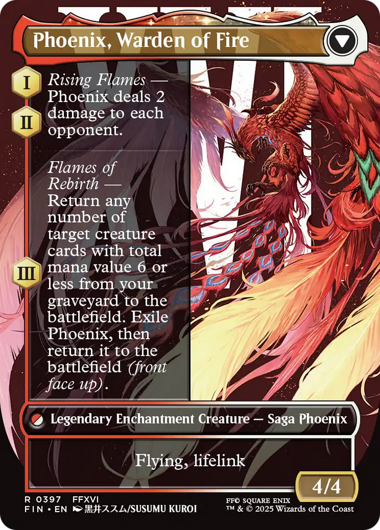 Joshua, Phoenix's Dominant // Phoenix, Warden of Fire (FIN-397) - FINAL FANTASY: (enchantment) (Borderless) | Grognard Games
