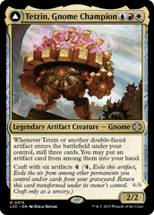 Tetzin, Gnome Champion // The Golden-Gear Colossus [The Lost Caverns of Ixalan Commander] | Grognard Games