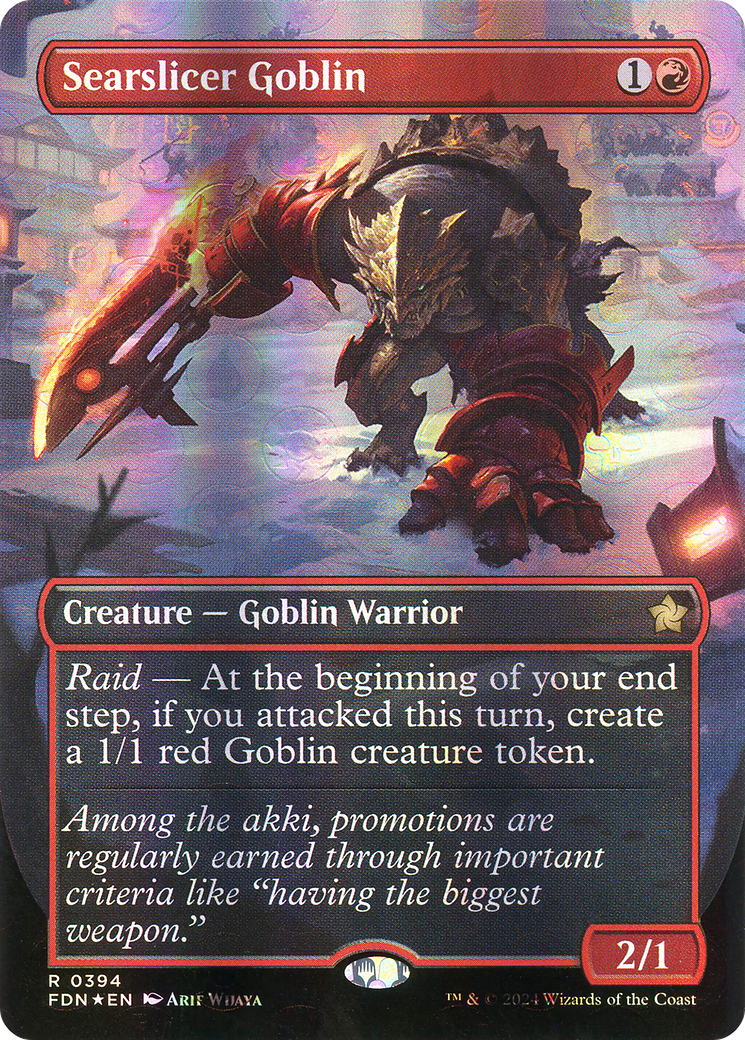 Searslicer Goblin (Borderless) (Mana Foil) [Foundations] | Grognard Games