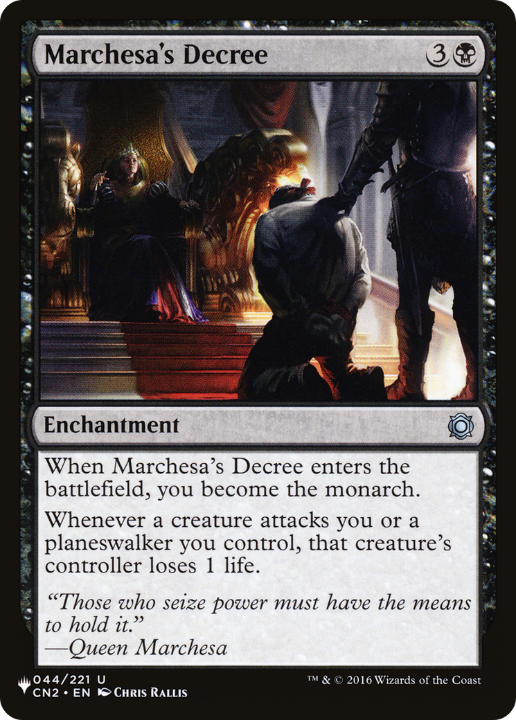 Marchesa's Decree [The List] | Grognard Games