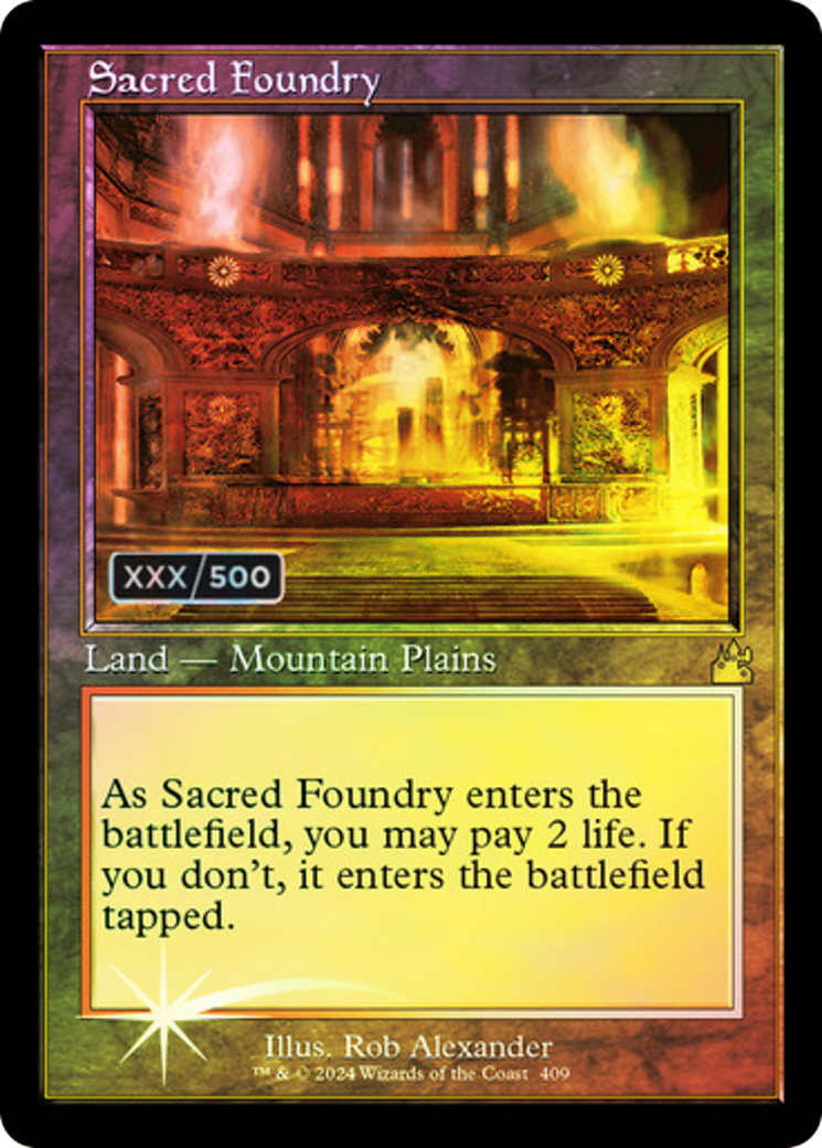 Sacred Foundry (Retro) (Serialized) [Ravnica Remastered] | Grognard Games