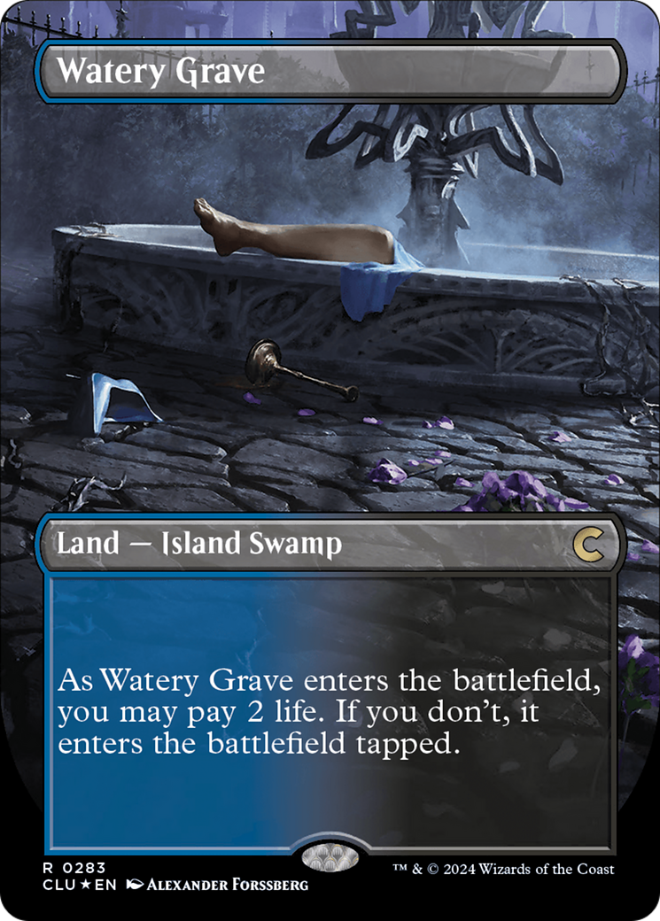 Watery Grave (Borderless) [Ravnica: Clue Edition] | Grognard Games