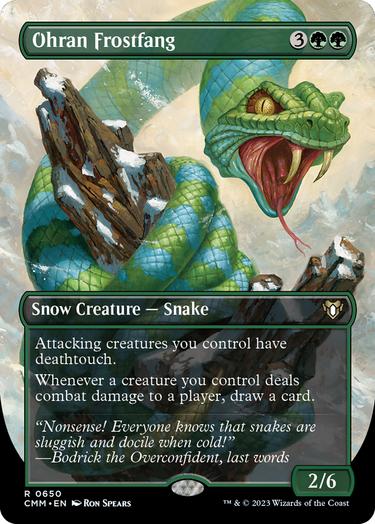 Ohran Frostfang (Borderless Alternate Art) [Commander Masters] | Grognard Games