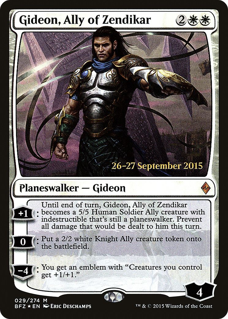 Gideon, Ally of Zendikar  [Battle for Zendikar Prerelease Promos] | Grognard Games