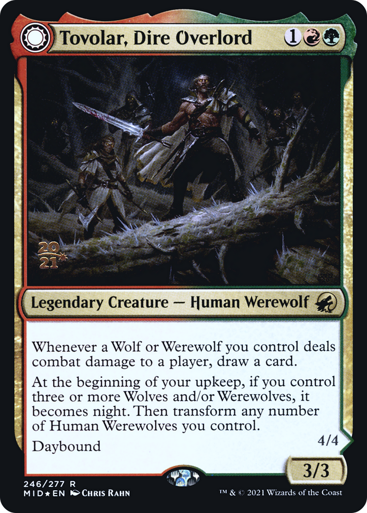 Tovolar, Dire Overlord // Tovolar, the Midnight Scourge [Innistrad: Midnight Hunt Prerelease Promos] | Grognard Games