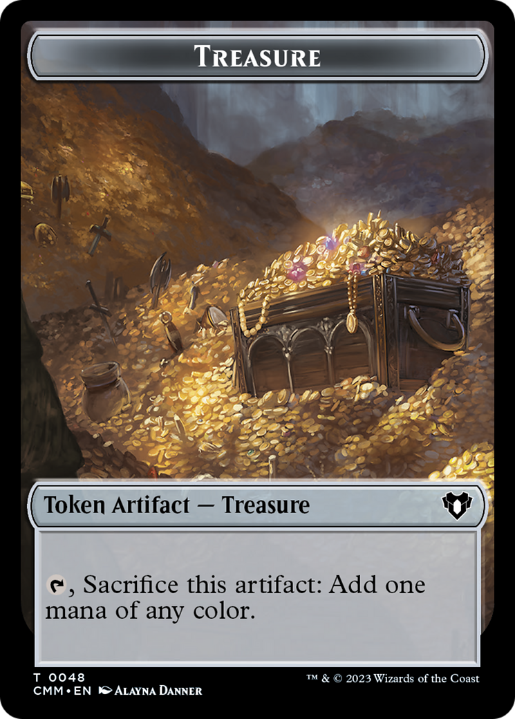 Treasure // Cat (0005) Double-Sided Token [Commander Masters Tokens] | Grognard Games