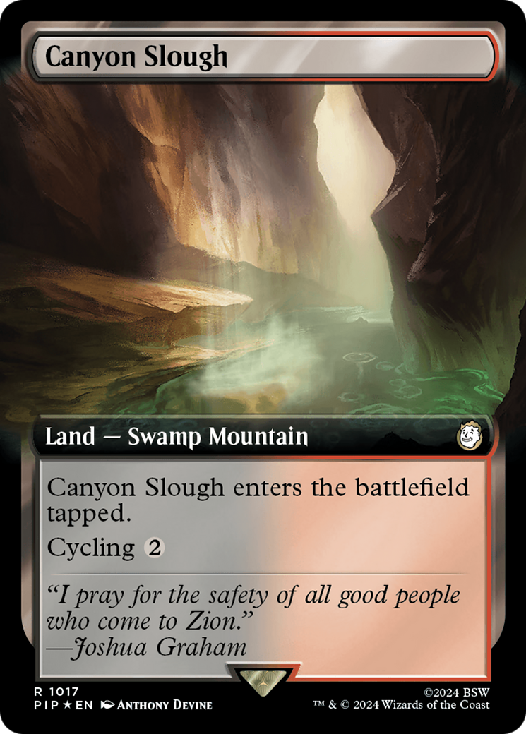 Canyon Slough (Extended Art) (Surge Foil) [Fallout] | Grognard Games